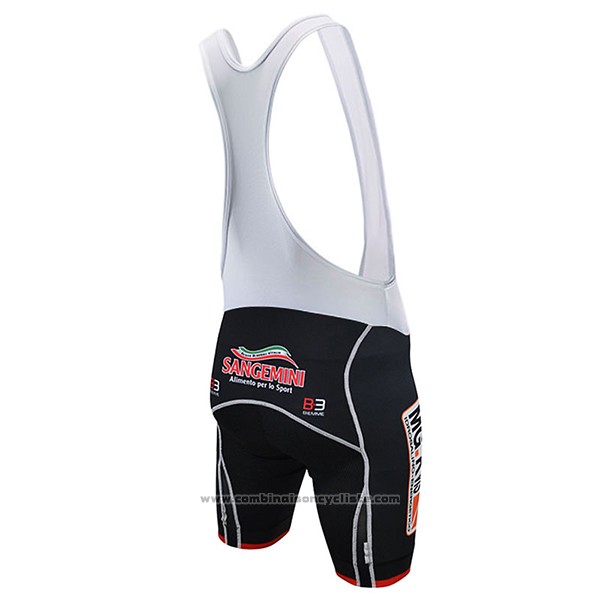 2017 Maillot Cyclisme Sangemini Blanc et Orange Manches Courtes et Cuissard