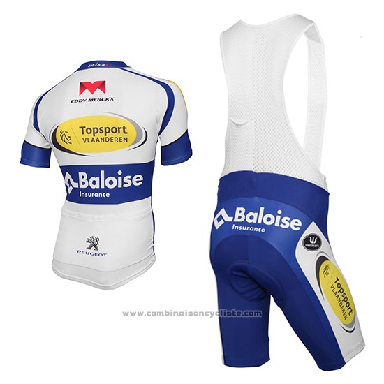 2017 Maillot Cyclisme Sport Vlaanderen Baloise Blanc et Jaune Manches Courtes et Cuissard