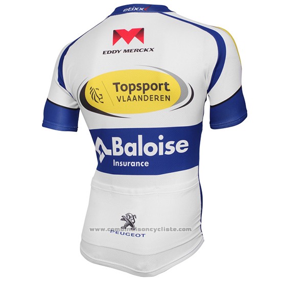 2017 Maillot Cyclisme Sport Vlaanderen Baloise Blanc et Jaune Manches Courtes et Cuissard