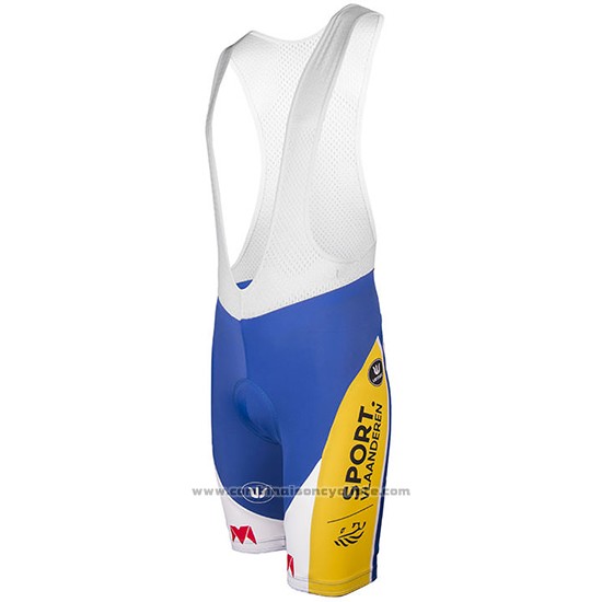 2017 Maillot Cyclisme Sport Vlaanderen Baloise Blanc et Jaune Manches Courtes et Cuissard