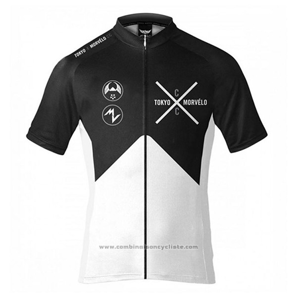2017 Maillot Cyclisme Tokyo X Morvelo Blanc et Noir Manches Courtes et Cuissard