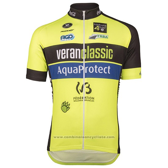 2017 Maillot Cyclisme Wb Verlanclassics Aquality Project Vert et Noir Manches Courtes et Cuissard