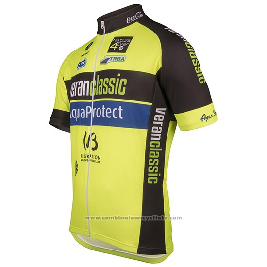 2017 Maillot Cyclisme Wb Verlanclassics Aquality Project Vert et Noir Manches Courtes et Cuissard