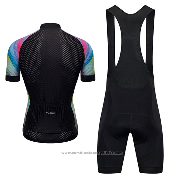 2017 Maillot Cyclisme Ykywbike Aa05 Adh05 Noir Manches Courtes et Cuissard