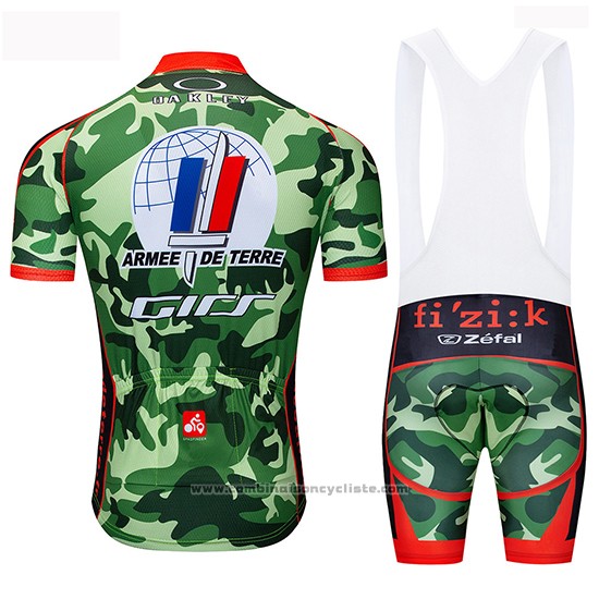 2019 Maillot Cyclisme Armee De Terre Camouflage Manches Courtes et Cuissard