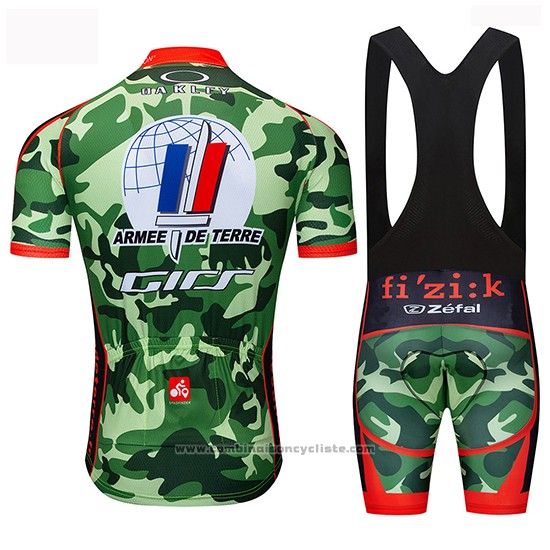 2019 Maillot Cyclisme Armee De Terre Camouflage Manches Courtes et Cuissard