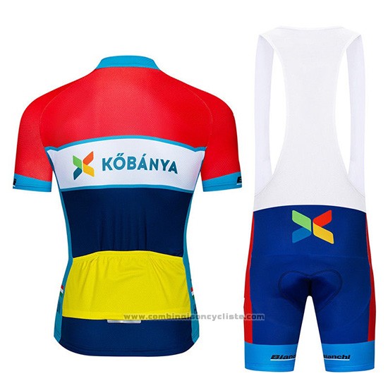 2019 Maillot Cyclisme Kobanya Rouge Blanc Bleu Manches Courtes et Cuissard