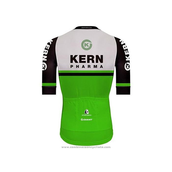 2020 Maillot Cyclisme Kern Pharma Blanc Vert Noir Manches Courtes et Cuissard