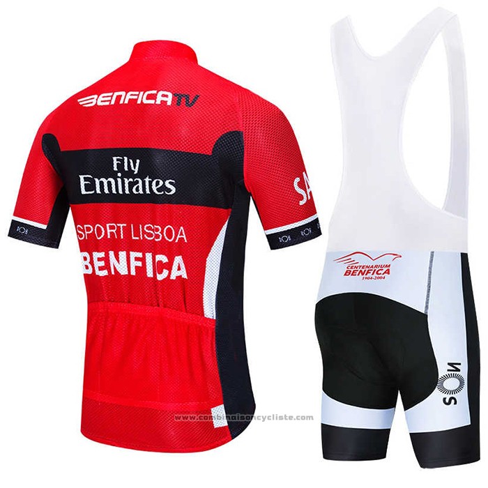 2020 Maillot Cyclisme S.L. Benfica Rouge Noir Manches Courtes et Cuissard