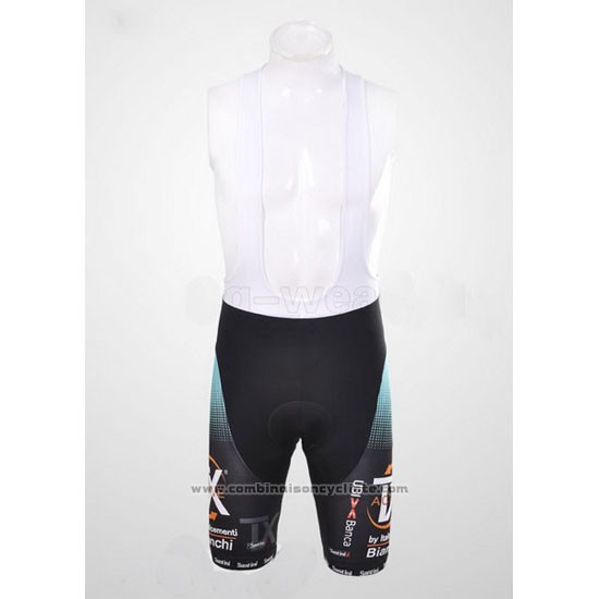 2012 Maillot Cyclisme Bianchi Noir et Orange Manches Courtes et Cuissard