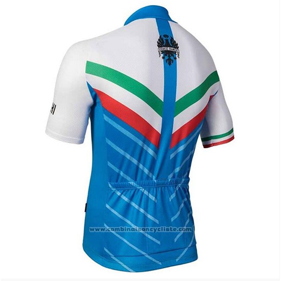 2018 Maillot Cyclisme Bianchi Tiera Blanc et Bleu Manches Courtes et Cuissard