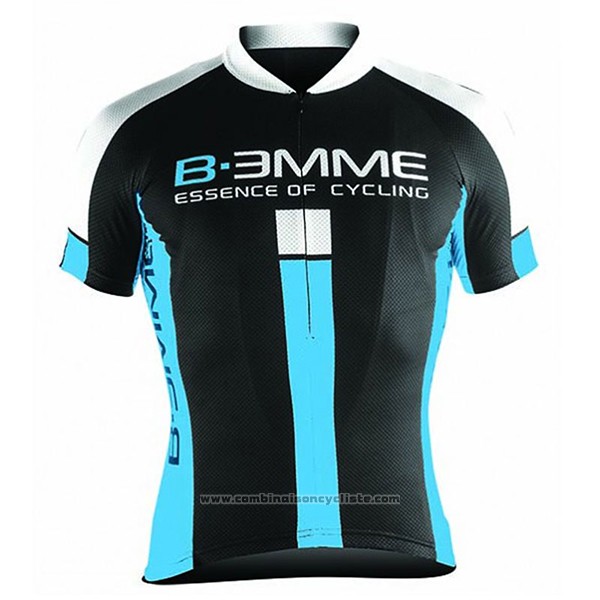 2017 Maillot Cyclisme Biemme Identity Noir et Bleu Manches Courtes et Cuissard