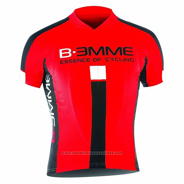 2017 Maillot Cyclisme Biemme Identity Noir et Rouge Manches Courtes et Cuissard