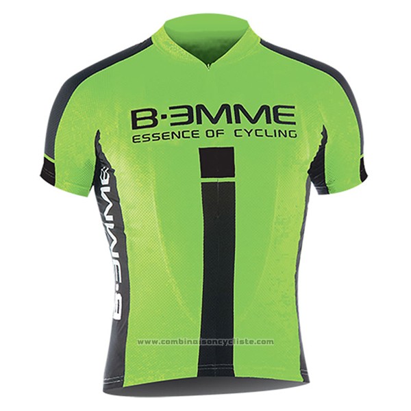 2017 Maillot Cyclisme Biemme Identity Noir et Vert Manches Courtes et Cuissard
