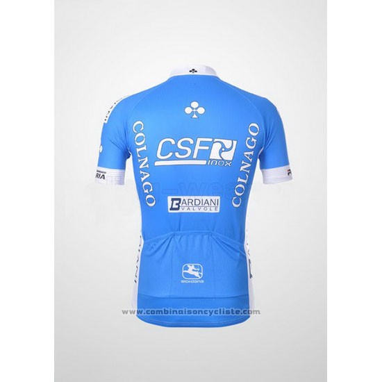 2012 Maillot Cyclisme Colnago Azur et Blanc Manches Courtes et Cuissard