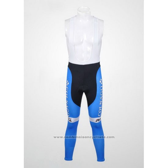 2012 Maillot Cyclisme Colnago Azur et Blanc Manches Longues et Cuissard