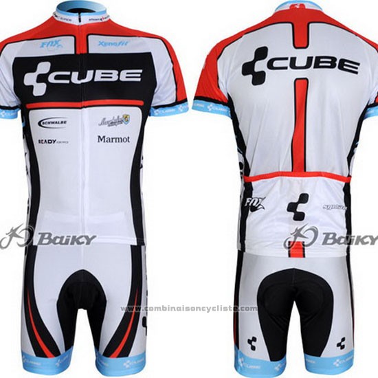 2012 Maillot Cyclisme Cube Noir et Blanc Manches Courtes et Cuissard
