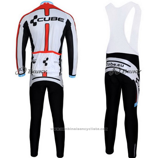 2012 Maillot Cyclisme Cube Noir et Blanc Manches Longues et Cuissard