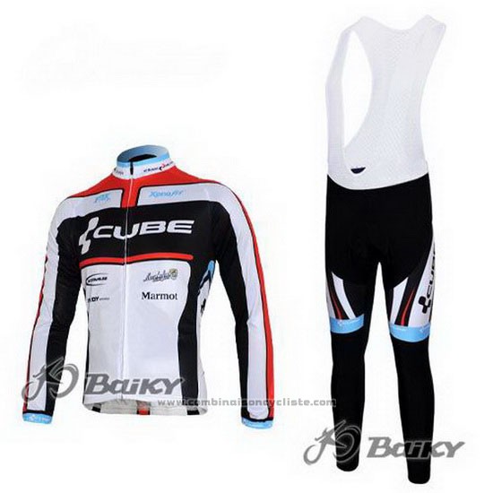 2012 Maillot Cyclisme Cube Noir et Blanc Manches Longues et Cuissard
