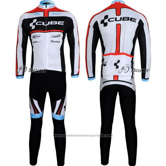 2012 Maillot Cyclisme Cube Noir et Blanc Manches Longues et Cuissard