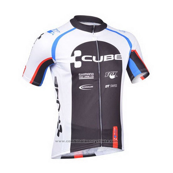 2013 Maillot Cyclisme Cube Noir et Blanc Manches Courtes et Cuissard