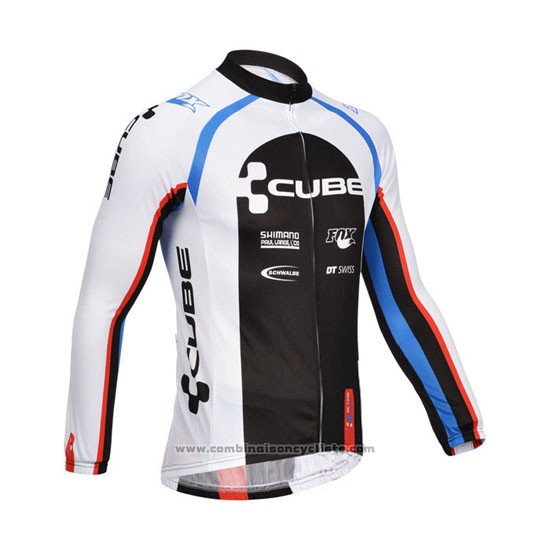2013 Maillot Cyclisme Cube Noir et Blanc Manches Longues et Cuissard