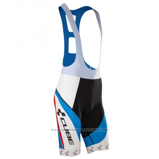 2016 Maillot Cyclisme Cube Bleu et Blanc Manches Courtes et Cuissard