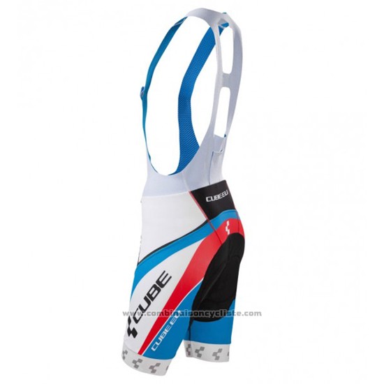 2016 Maillot Cyclisme Cube Bleu et Blanc Manches Courtes et Cuissard