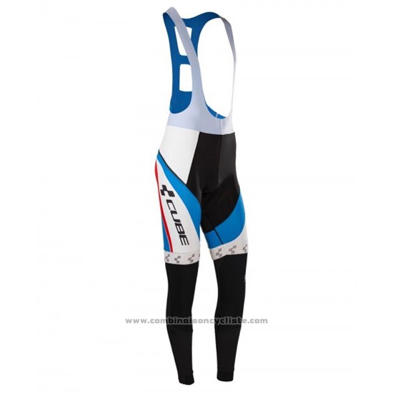 2016 Maillot Cyclisme Cube Bleu et Blanc Manches Longues et Cuissard