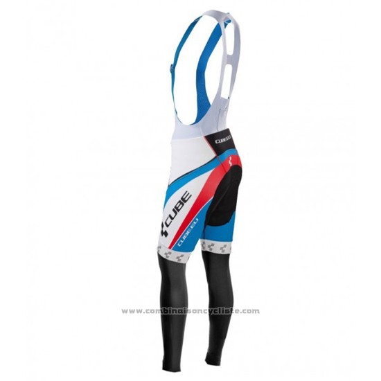 2016 Maillot Cyclisme Cube Bleu et Blanc Manches Longues et Cuissard