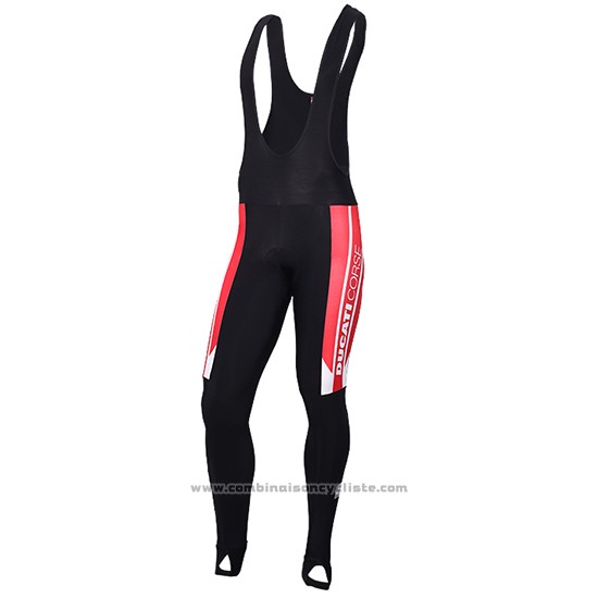 2016 Maillot Cyclisme Ducati Blanc et Rouge Manches Longues et Cuissard