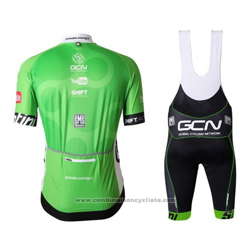 2016 Maillot Cyclisme GCN Gris et Vert Manches Courtes et Cuissard