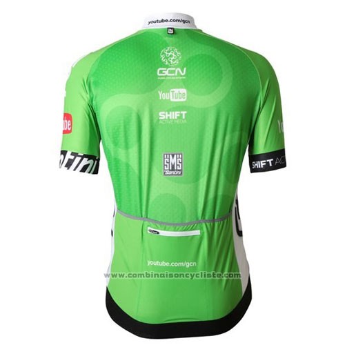 2016 Maillot Cyclisme GCN Gris et Vert Manches Courtes et Cuissard
