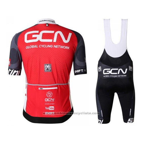 2016 Maillot Cyclisme GCN Noir et Rouge Manches Courtes et Cuissard