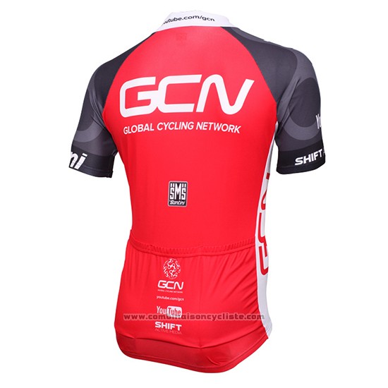 2016 Maillot Cyclisme Global Cycling Network Gris et Rouge Manches Courtes et Cuissard