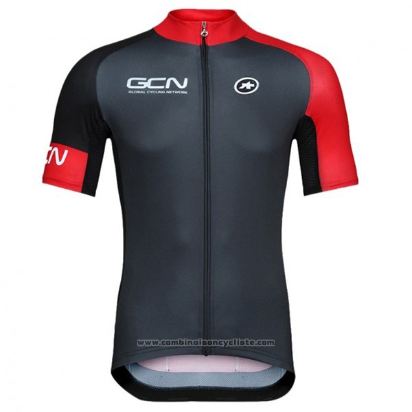 2017 Maillot Cyclisme GCN Noir et Rouge Manches Courtes et Cuissard