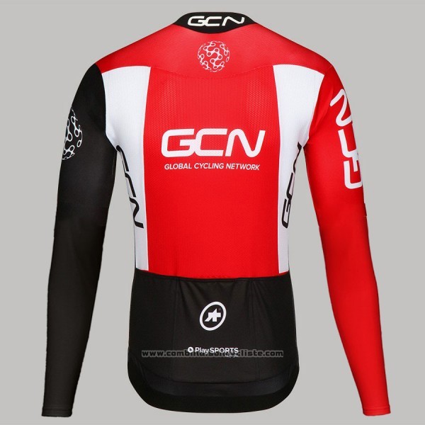 2017 Maillot Cyclisme GCN Noir et Rouge Manches Longues et Cuissard