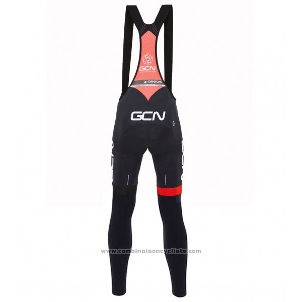 2017 Maillot Cyclisme GCN Noir et Rouge Manches Longues et Cuissard