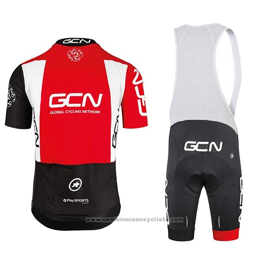 2018 Maillot Cyclisme GCN Noir et Rouge Manches Courtes et Cuissard