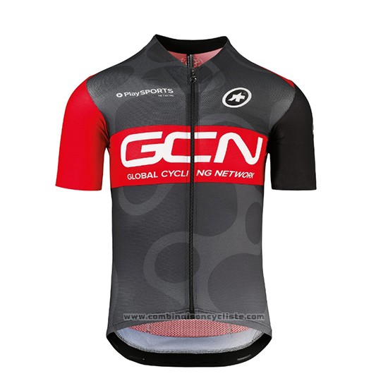 2018 Maillot Cyclisme GCN Noir et Rouge Manches Courtes et Cuissard