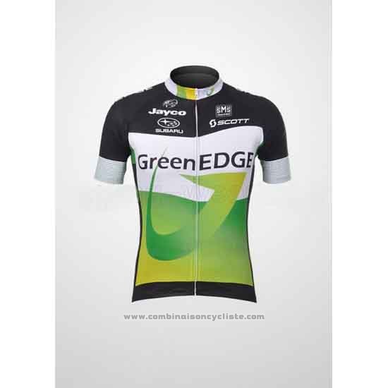 2012 Maillot Cyclisme GreenEDGE Noir et Vert Manches Courtes et Cuissard