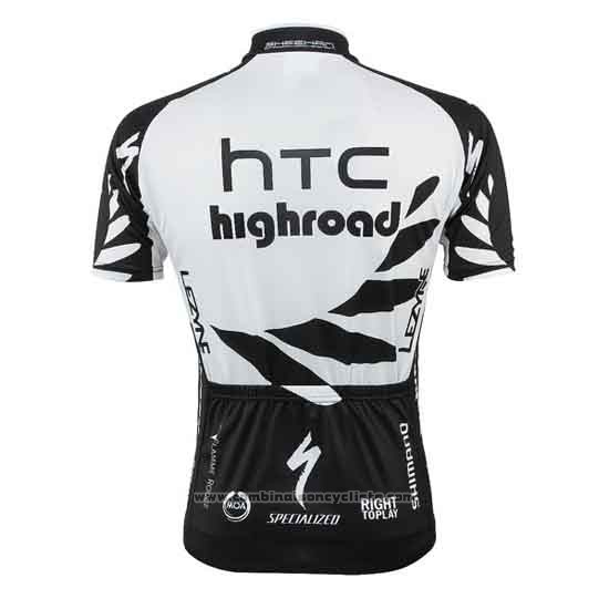 2011 Maillot Cyclisme HTC Highroad Noir et Blanc Manches Courtes et Cuissard
