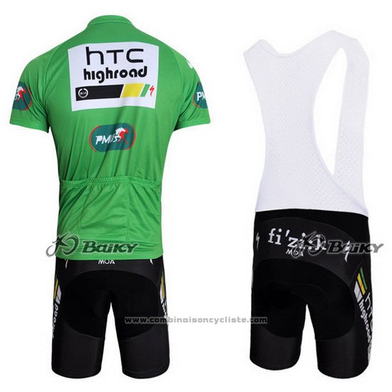 2011 Maillot Cyclisme HTC Highroad Vert et Blanc Manches Courtes et Cuissard