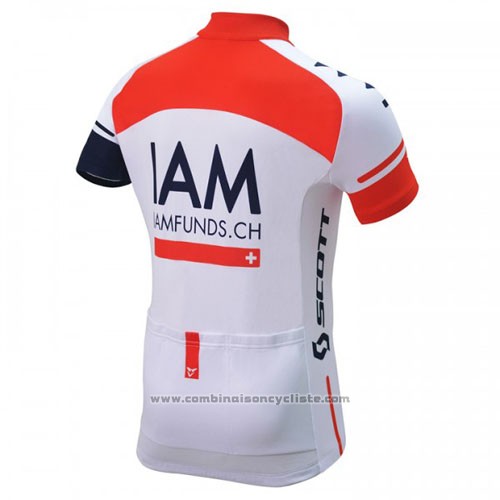 2016 Maillot Cyclisme IAM Rouge et Bleu Manches Courtes et Cuissard