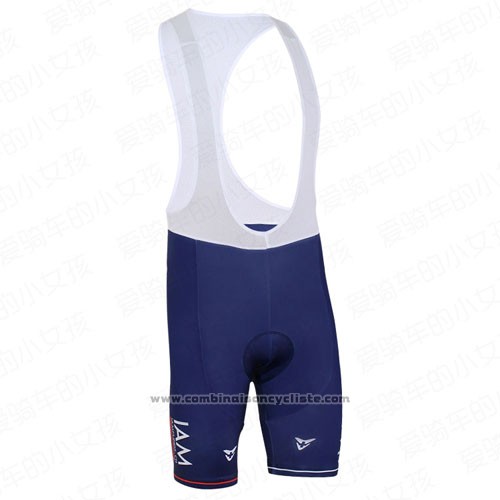 2016 Maillot Cyclisme IAM Rouge et Bleu Manches Courtes et Cuissard
