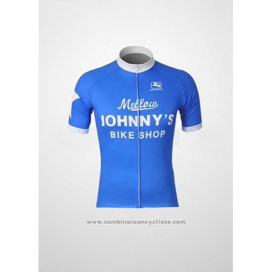 2010 Maillot Cyclisme Johnnys Blanc et Azur Manches Courtes et Cuissard