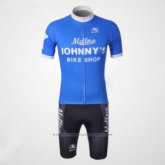 2010 Maillot Cyclisme Johnnys Blanc et Azur Manches Courtes et Cuissard
