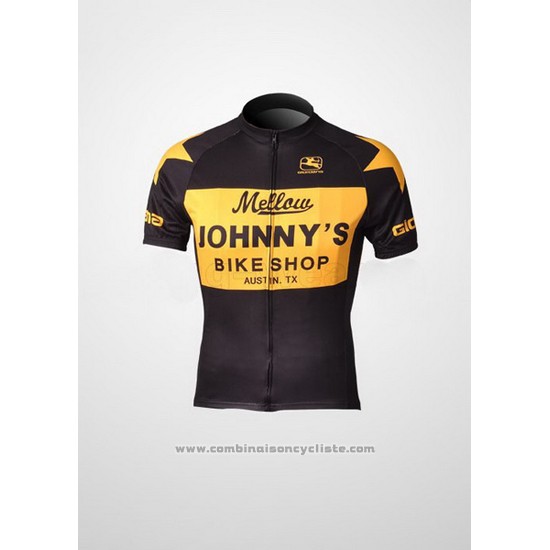 2010 Maillot Cyclisme Johnnys Jaune et Noir Manches Courtes et Cuissard