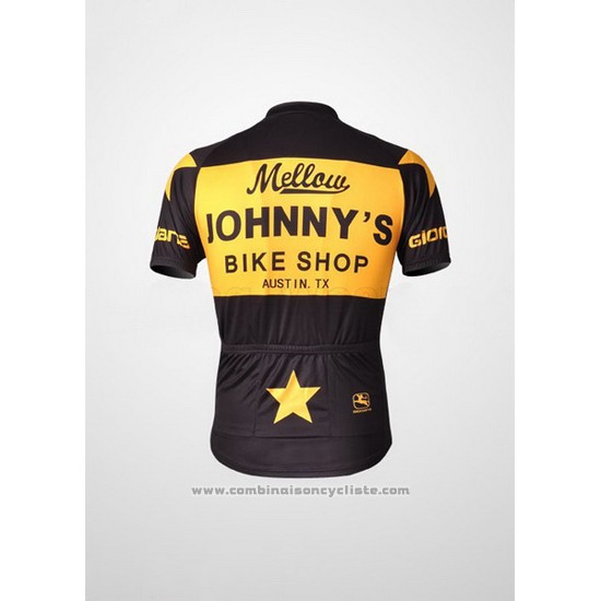 2010 Maillot Cyclisme Johnnys Jaune et Noir Manches Courtes et Cuissard