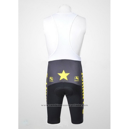 2010 Maillot Cyclisme Johnnys Noir et Jaune Manches Courtes et Cuissard